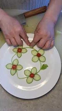 Elegant Cucumber & Tomato Floral Garnish Tutorial 🌸