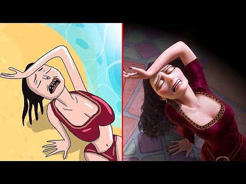 Tangled Rapunzel Funny Drawing Meme 😂 Try Not to Laugh 😂