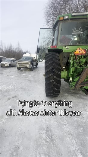 Blankenship Farm on Instagram: "It’s a little slick out #alaska #winter #farm #tractor"