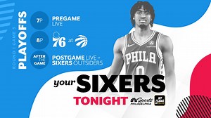 Tonight on NBC Sports Philadelphia: 𝗚𝗮𝗺𝗲 𝟯 ‼️🏀 Our coverage begins at 7 p.m. with Sixers Pregame Live. We'll see you there. | NBC Sports Philadelphia