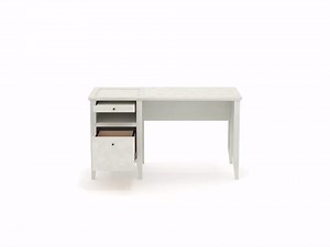 Sauder Larkin Ledge Single Pedestal Desk with Drawer, Glacier Oak Finish