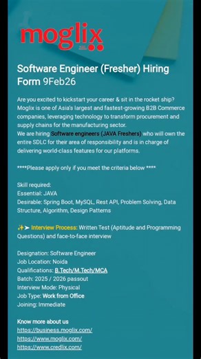 IT A@nimuthyam😜 | @moglix.official is hiring Freshers 🔥🚨 Link in Bio 👈 Follow for more updates 🙌 Details mentioned below 👇 YouTube link in bio please... | Instagram