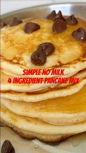 Simple no milk 4 ingredient pancake mix. Water, self raising flour, egg and sugar!