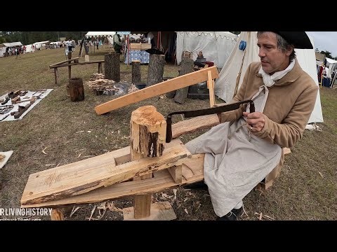 Shaping Wood the 18th-Century Way: Drawknife, Shaving Horse, Froe & Maul Demonstration #history