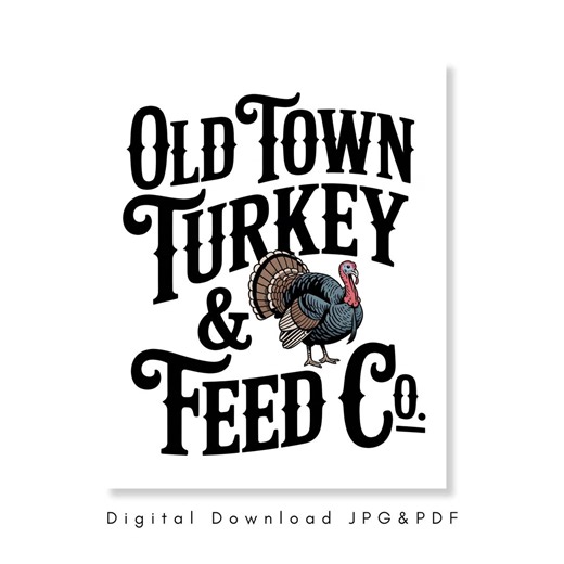 Vintage Farmhouse Turkey Wall Art Printable Rustic Old Town Feed Store Sign Country Kitchen Decor Digital Download Paddington Lane Co Retro - Etsy