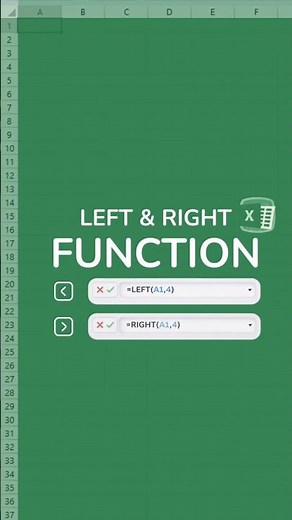 EXCEL LEFT & RIGHT Formula Explained in 30s