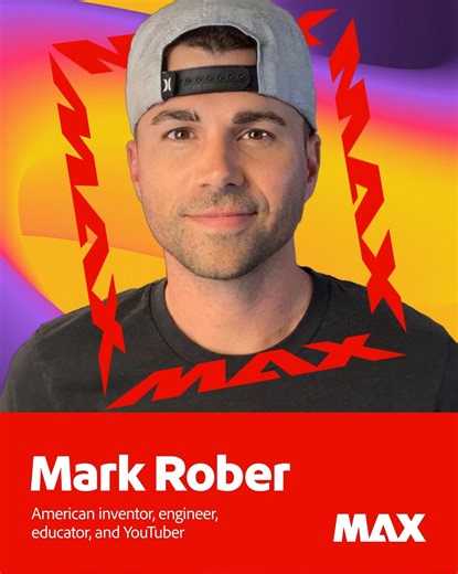31K views · 281 reactions | We’re thrilled to welcome inventor, engineer, educator, and YouTuber Mark Rober as a keynote speaker at #AdobeMAX! Don’t miss his unique take on blending science, creativity, and storytelling on stage. Learn more: https://adobe.ly/3J7nbYK | Adobe | Facebook