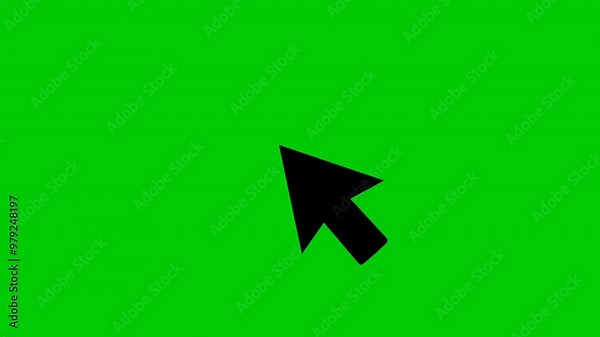 animation of arrow cursor movement clicking on green screen. mouse arrow clicking animation