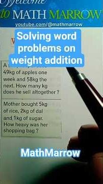How to solve Word Problems on weight addition @MathMarrow
