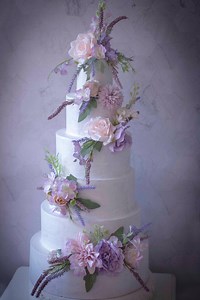 Blush & Lilac Floral Cake Topper: 5-piece Wedding Decor - Etsy