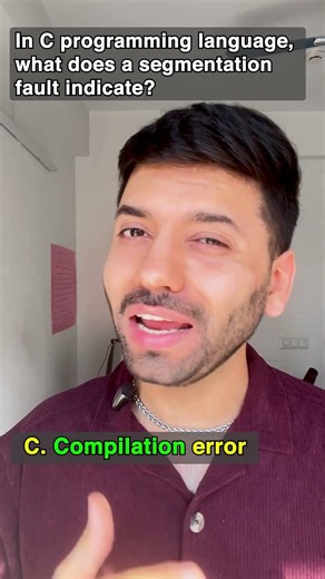 Segmentation Fault Explained. Most Feared C Error! | C Quiz #shorts #programming #coding #interview