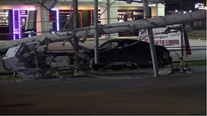 Man crashes car into power pole, causes several other poles to fall