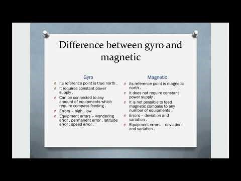 Gyro Compass and magnetic compass , Difference.