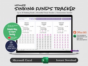Sinking Funds Tracker: Excel Template, Savings Goals (excel 365) - Etsy