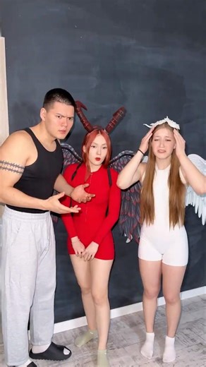 ANGEL VS DEMON😈👼🏻 WHO WOULD YOU LISTEN TO? 😂☠️