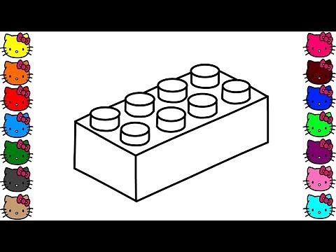 Lego block drawing and coloring pages for kids | Learn how to draw easy lego block
