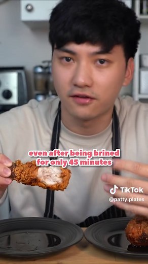 1-hour vs. 10-hour Fried Chicken 🍗 you’ve got to try this one! #playwithyourfood @YumCrunch RECIPE: 1 hour Fried Chicken Recipe 10 – chicken drumsticks Brine: 500 g – buttermilk 1 – egg 20 g – salt 2 tbsp – paprika 2 tbsp – black pepper 2 tsp – garlic powder 1 tsp – cayenne pepper Dredge: 180 g – AP flour 20 g – baking powder 400 g – rice flour 600 g – corn starch 50 g – salt 2 tbsp – white pepper 4 tbsp – garlic powder 2 tsp – cayenne pepper 2 tbsp – dashi powder Sichuan Glaze: 50 g – butter 5