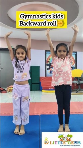 Little gymnasts in action backward roll practice #littlegems #preschool