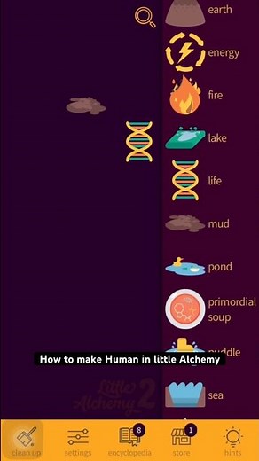 How to make human in Little Alchemy 2 step by step #short