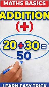 Addition Basics | Add (+) Concept Easy Trick | 0 + 0, 0 + 5, 20 + 30 | Maths for Beginners #shorts
