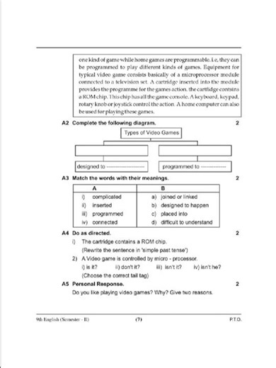 9th Annual Exam | English | IMP Practice Question Paper | Second term exam