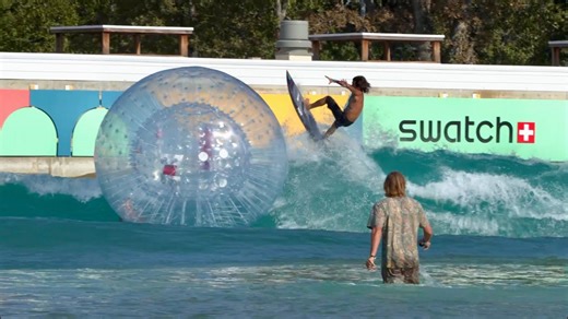 Pro surfers get weird in a wavepool!