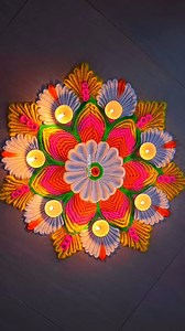 Colorful Rangoli Design | Easy Rangolis
