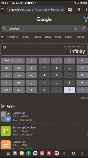 How to get infinity on calculator tutorial 🤯.#reels how infinity looks like.