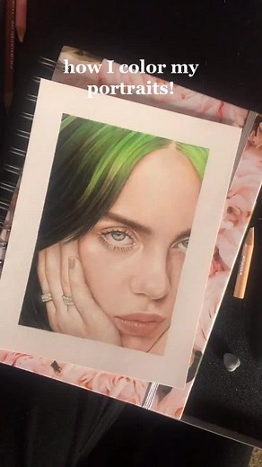 small 10 step tutorial on how I use prismacolor pencils💕 #billieeilish #prismacolor #draw #fyp #foryoupage