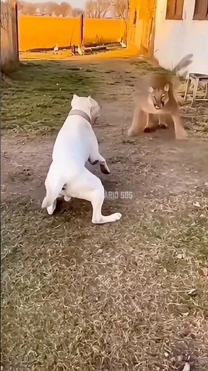 Dogo Argentino Vs Puma Rel Fight 😱#shortvideo #hunting #shorts #dogpuppies