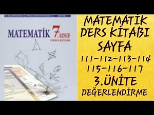 7.SINIF MATEMATİK MEB YAYINLARI SAYFA 111-112-113-114-115-116-117 / 3.ÜNİTE / MATEMATİK DERS KİTABI