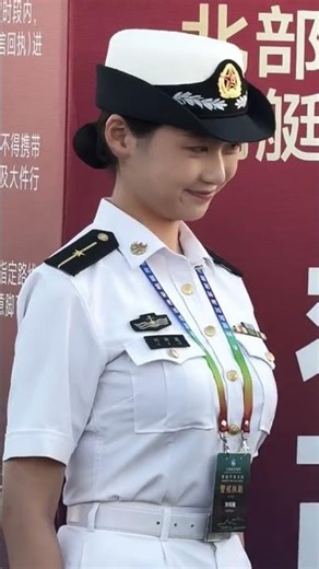At the North Sea Fleet event, the most beautiful female naval officer made an appearance,..