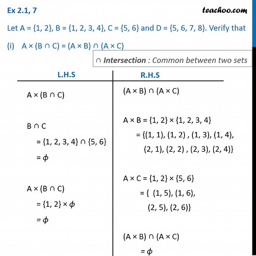 Ex 2.1, 7 - Let A = {1, 2}, B = {1, 2, 3, 4}, C = {5, 6}
