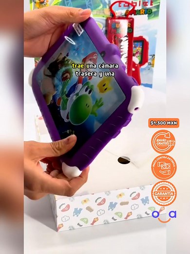 📱 Tablet de Super Mario Bros 💸 Precio: $1,300 pesos **🚚 Envío Gratis al Día Siguiente / Paga al Recibir 🌟 Diversión y Rendimiento en un Solo Dispositivo: Con un diseño temático de Super Mario Bros, esta tablet de 7" HD ofrece una experiencia visual vibrante y divertida para toda la familia. 💾 Potente y Eficiente: Cuenta con 4GB de RAM y 64GB de almacenamiento interno, expandible hasta 128GB, para guardar juegos, apps, fotos y videos sin preocupaciones. ⚡ Sistema Android Actualizado: Equipad