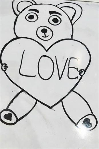 beautiful teddy bear 🧸🧸 easy 🧸#beautiful teddy bear draw#teddy bear drawing#teddy bear painting