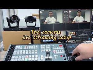 Two cameras live streaming setup with the Zoomking new design video switcher .