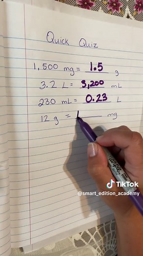 Test your knowledge of the conversions youll need to know for the math section if the HESI entrance exam #prenursingschool #prenursingstudentoftiktok #hesimath #atiteas #hesia2 #hesiexam #hesia2exam #smarteditionacademy #prenursingmajor