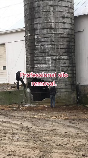 Professinal Silo removal business trained in silo removal saftey. #hammertime #silo #fallingdown #FritoLayRickRoll #YerAWizard