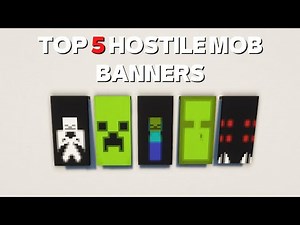 Top 5 Hostile Mob Banner Tutorial | Minecraft