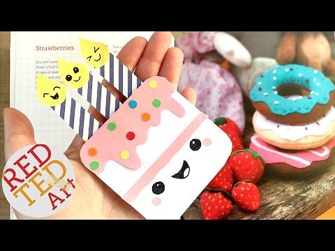 Easy Birthday Cake Bookmark DIY - Paper Bookmark Designs & Crafts - Inexpensive Cute & Easy - Kawaii