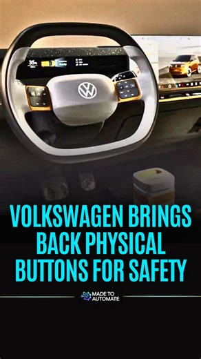 Made To Automate on Instagram: "The shift in modern car technology is taking a surprising turn as automakers reconsider earlier design decisions. Volkswagen is reintroducing physical buttons after drivers consistently expressed frustration with touch-only dashboards. Many users found screens inconvenient to operate while driving, especially for essential in-car functions that require quick and accurate interaction. Over time, complaints about missed inputs, laggy digital menus, and slower reacti