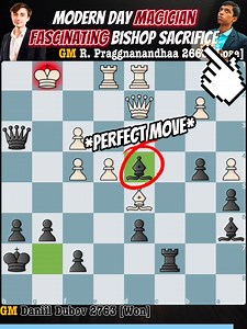 7.7K views · 226 reactions | The Modern Day Tal, GM Daniil Dubov Sacrificed His Bishop For An Incurable Incoming Checkmate. FIDE World Blitz Chess Championship 2023 Round 07 GM Rameshbabu Praggnanandhaa 2665 vs. GM Daniil Dubov 2763 | Modern Bishop's Opening. (Result: 0-1) #ChessInfinity #Chess | Chess Infinity | Facebook