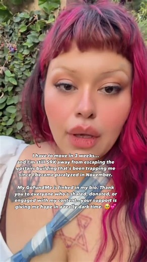 Pls help me move into a wheelchair accessible apartment 🙏🏽♥️ 8 months ago I unexpectedly lost the ability to walk or stand due to sudden onset Cauda Equina…now I have less than 3 weeks to raise enough $ to move. I was discharged from the hospital in January into my upstairs historic apartment building with no elevator & I’ve been trapped ever since unless I risk injury dragging my paralyzed body & my own wheelchair up & down the stairs (this takes a lot out of me also) Im not on disability & I