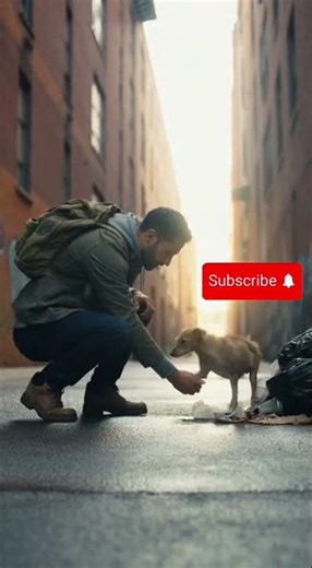 Man finds a dog digging in trash and rescues him