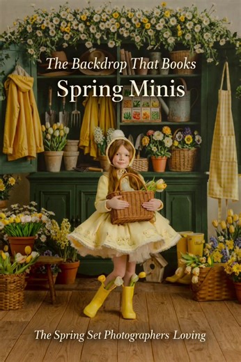 ✨ 55% OFF ALL BACKDROPS — Use code SPRING55 The backdrop that books Spring Minis 🌼 The Garden Hutch Bloom backdrop creates the perfect spring garden setup for Easter sessions, spring minis, and timeless children’s portraits. 📸 @photofreakportraits #hsdbackdrops #springminis #spring #easterphotos #easter