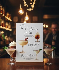 Customizable Bar Menu Template • 6 Templates • 100  Drink Options • Wedding Signature Cocktails • Printable Canva Sign - Etsy