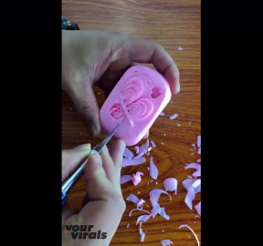 In love with this flower and butterfly soap carving