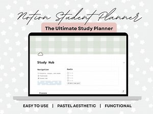 Aesthetic Notion Student Planner Template, Pastel College Study Planner, Project and Assignment Tracker - Etsy