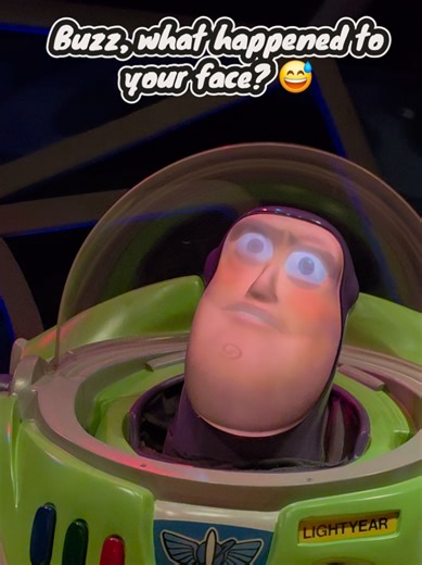 Why's Buzz's face so wonky 😅😭😂 Buzz Lightyear's Space Ranger Spin at Magic Kingdom @Disney Parks #disneyworld #disneyflorida #buzzlightyear #themepark #magickingdom