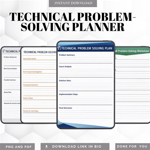 Technical Problem-solving Planner PDF PNG | Engineering & STEM Thinking Workbook | Root Cause, Analysis + Solutions | Instant Download - Etsy